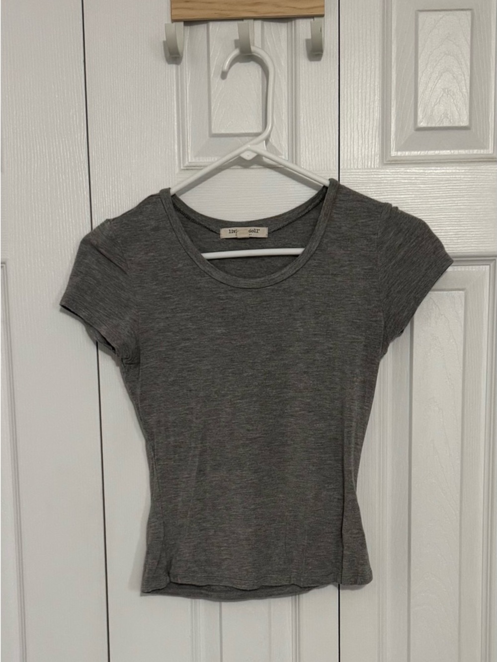 living doll Heather Gray Short Sleeve Scoop Neck Tee